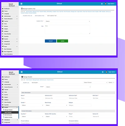 e-khool One of the top School ERP Software helping top schools to maintain their current academics through available Academic Management options.