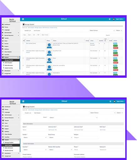 By the best SMS ERP Software, admissions were easily managed through Online Admission Management