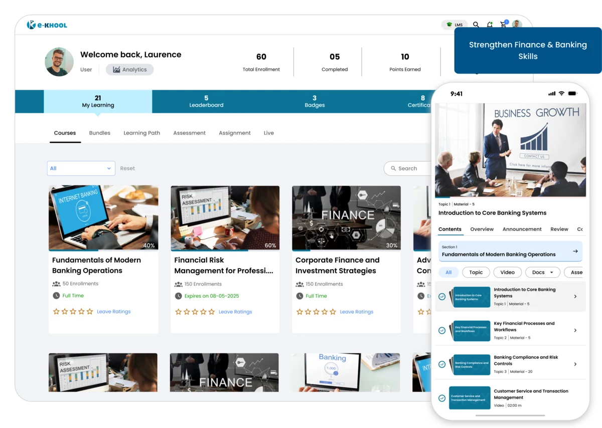 Secure LMS platforms for banking and financial workforce training