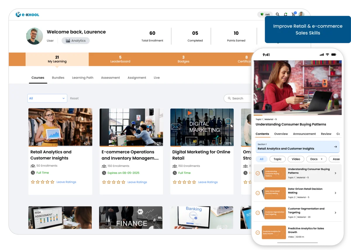 LMS tools for retail and e-commerce employee training programs