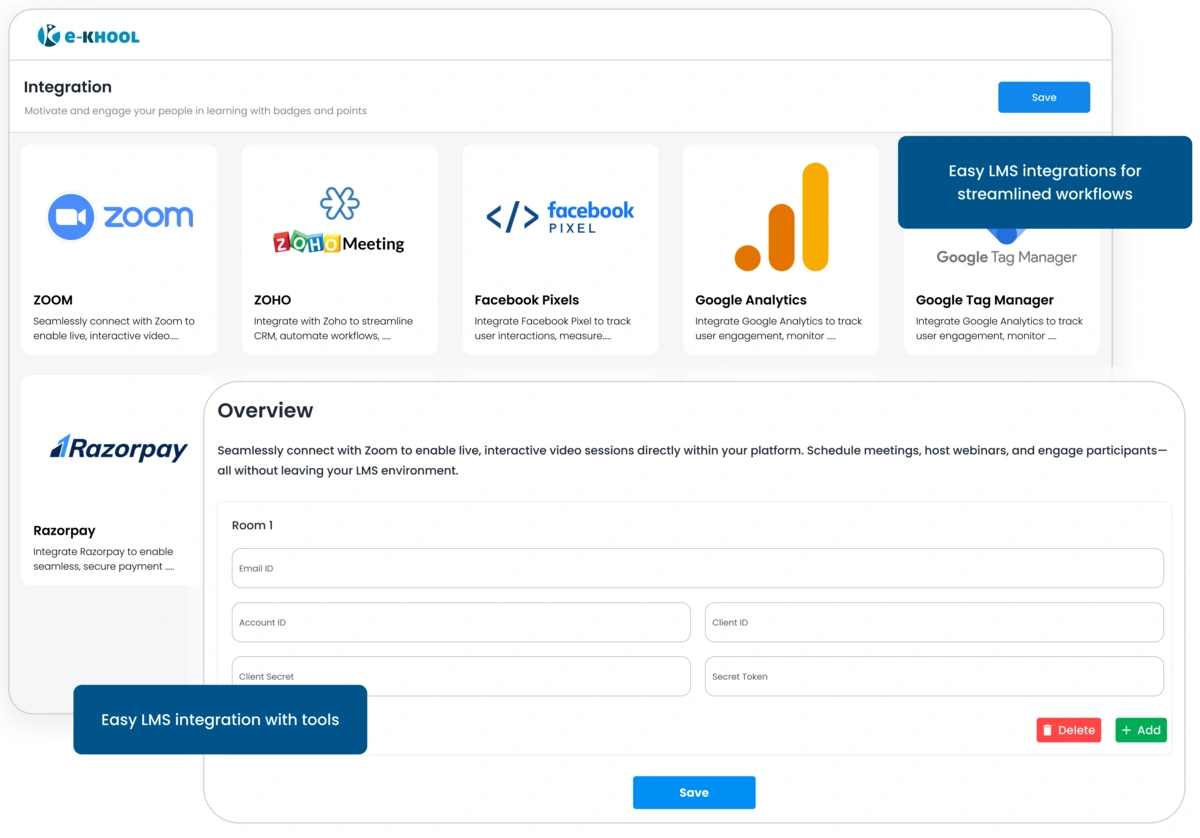 Easy LMS integrations for streamlined workflows