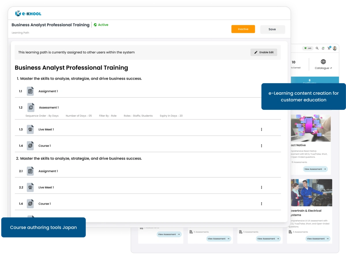 eLearning authoring tools for customer education software