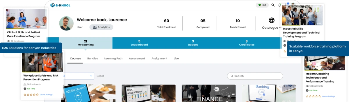 LMS software providing scalable training for Kenyan industries