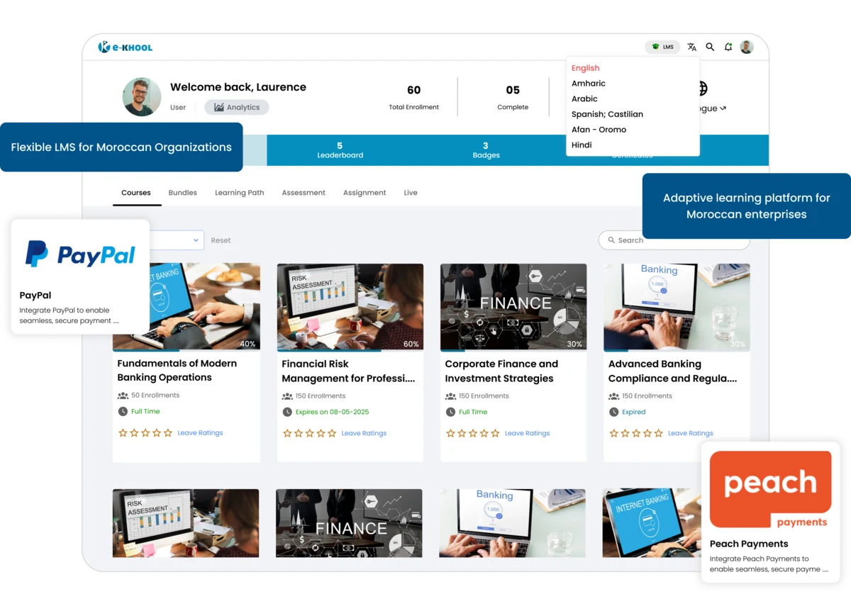 Flexible LMS platform supporting Moroccan organizations