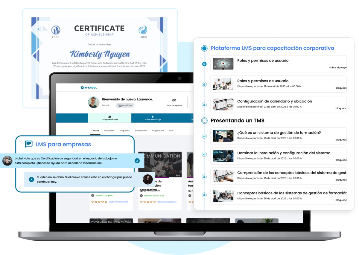 LMS corporativo para capacitar equipos, medir avances y escalar formación