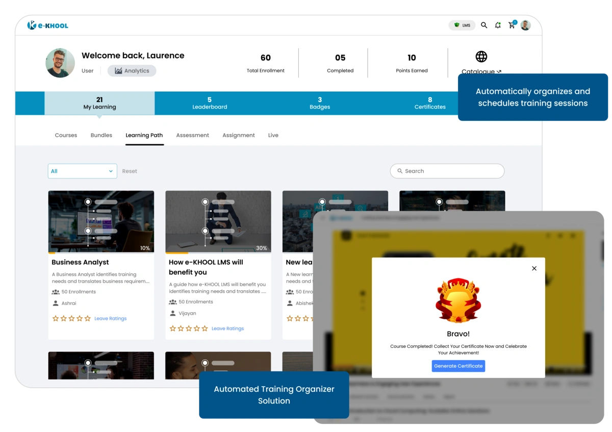 Organize automated training with powerful LMS systems and learning solutions