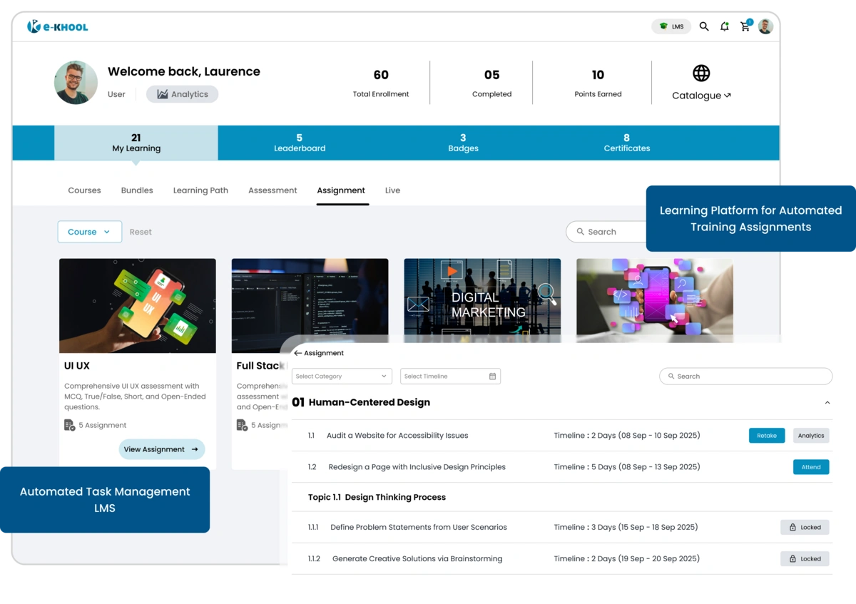 Automated training via LMS systems for smarter learning solutions