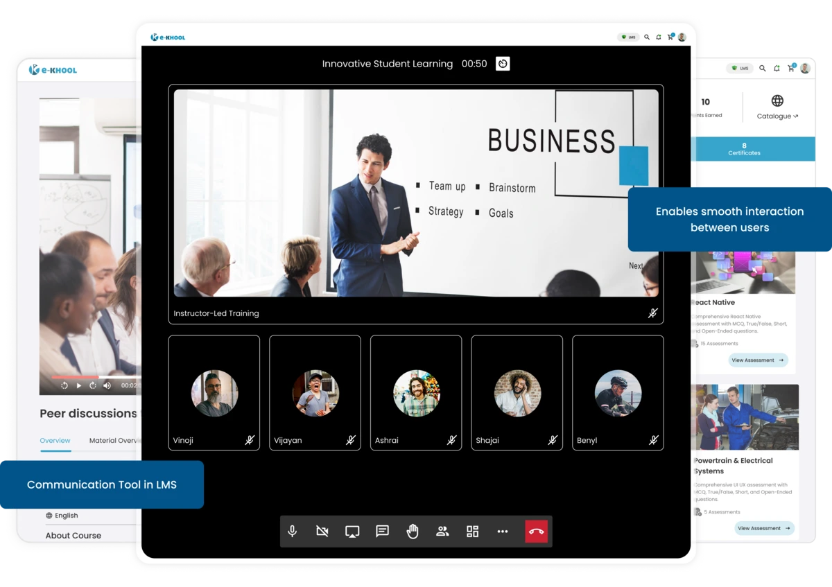 Engage learners with communication tools.