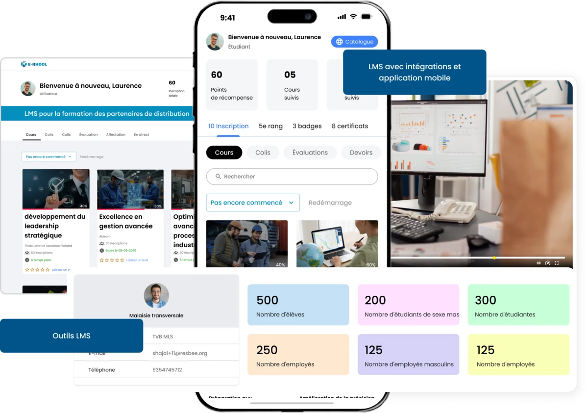 LMS intégré et mobile : connexions API, SSO et application mobile pour apprendre partout