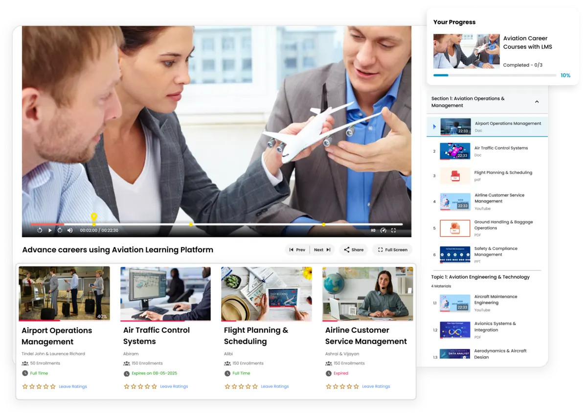 Soar high in your aviation career with e-KHOOL LMS learning solutions