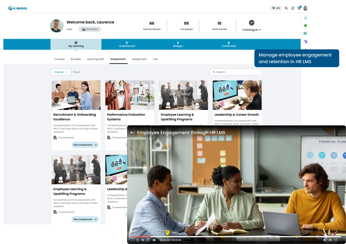 Manage employee engagement and retention in hr lms
