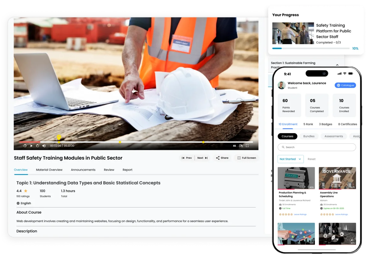 Staff Safety Training Learning Platform Modules in Public Sector Companies
