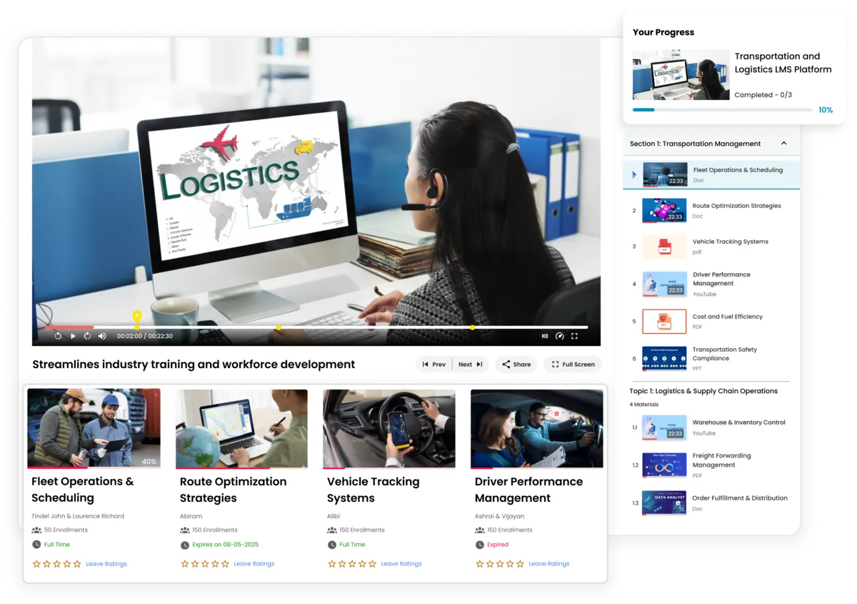 Logistics Training with Transportation Learning Platform