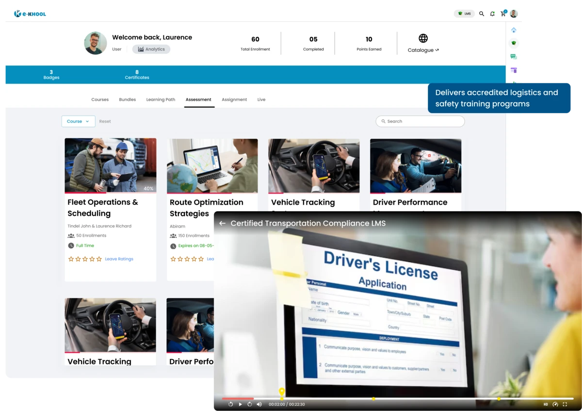 certified compliance training in transportation and logistics platform