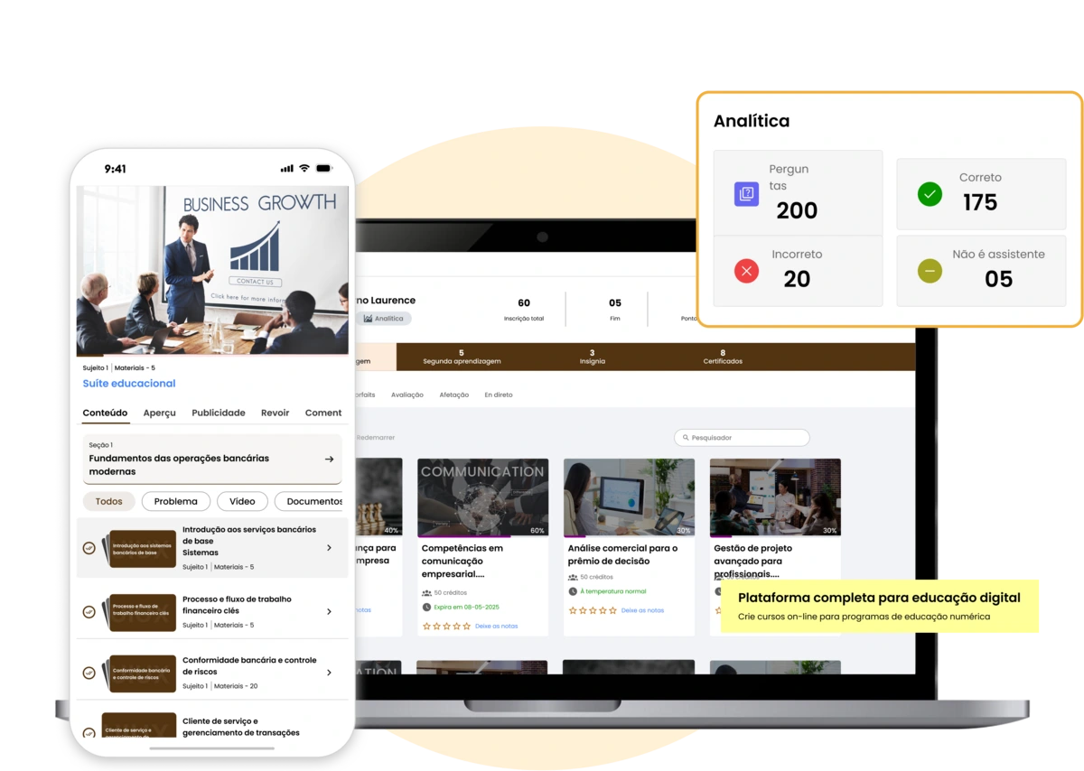 Ferramentas para escolas - aulas, avaliações, conteúdos e acompanhamento do aluno.
