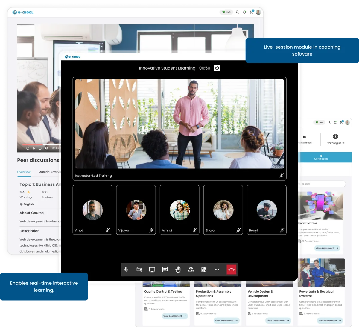 Live class process in LMS for coaching institutes