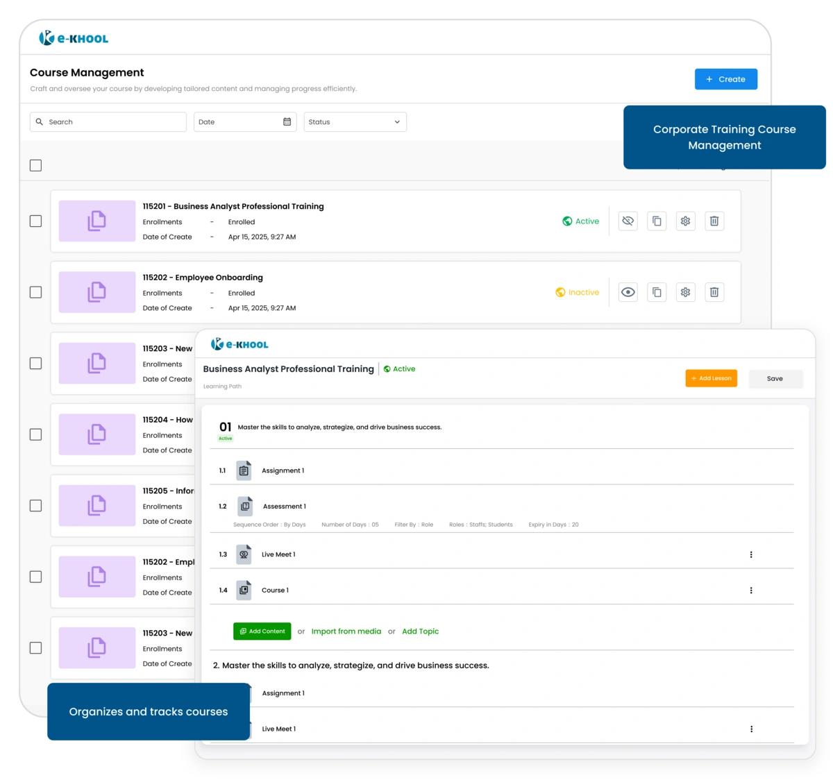 Corporate Training Course Management