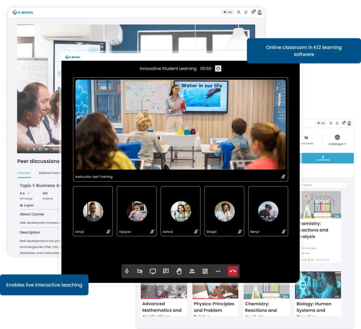 Online classroom for learners in K12 LMS