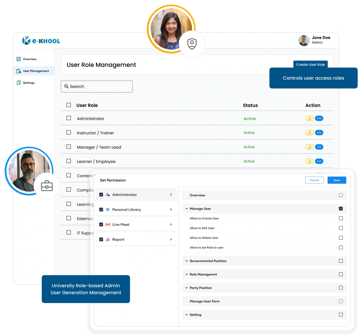 University Role Based Admin User Generation Management Process