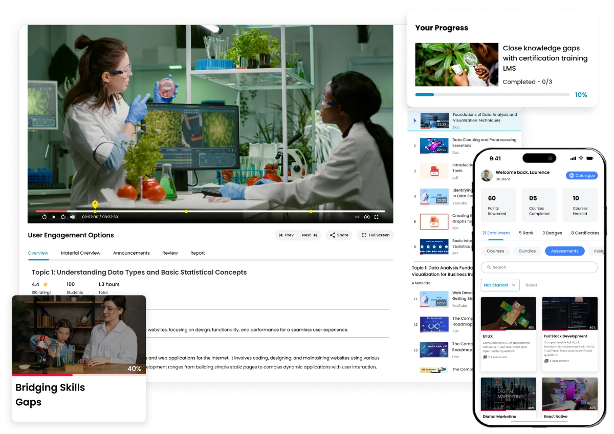 Bridging skills gaps in certification training LMS
