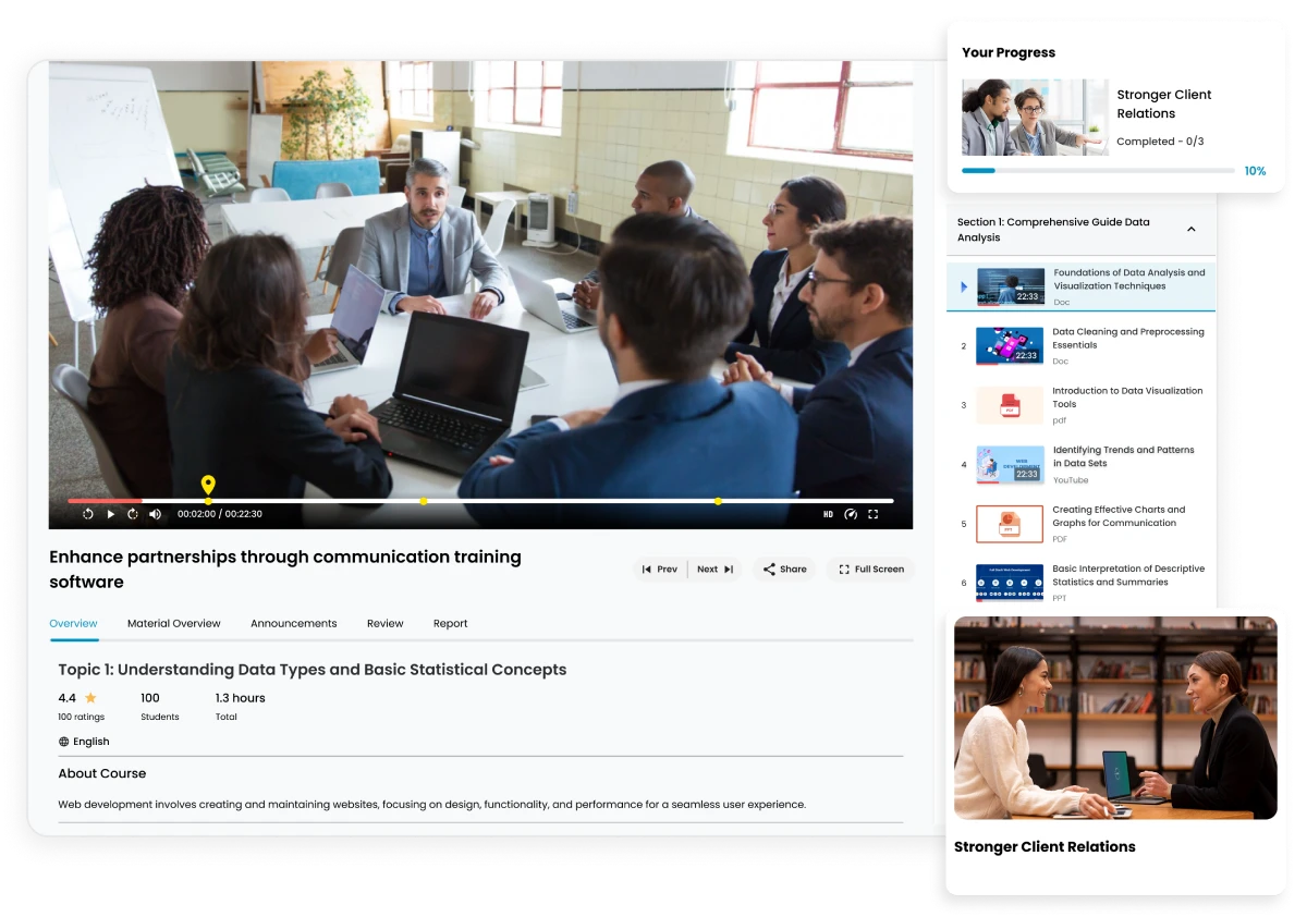 Stronger Client Relations in Communication Training software