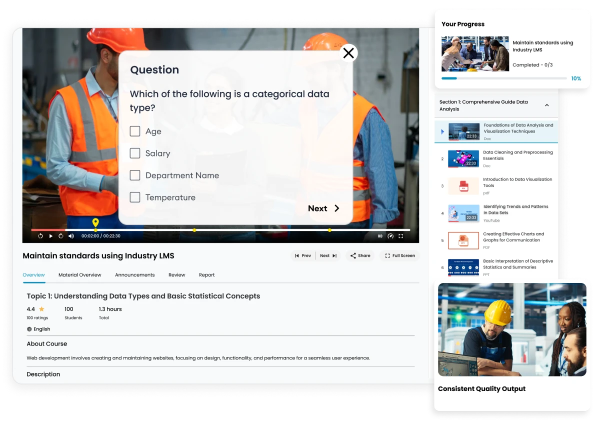 Consistent Quality Output in Industry LMS