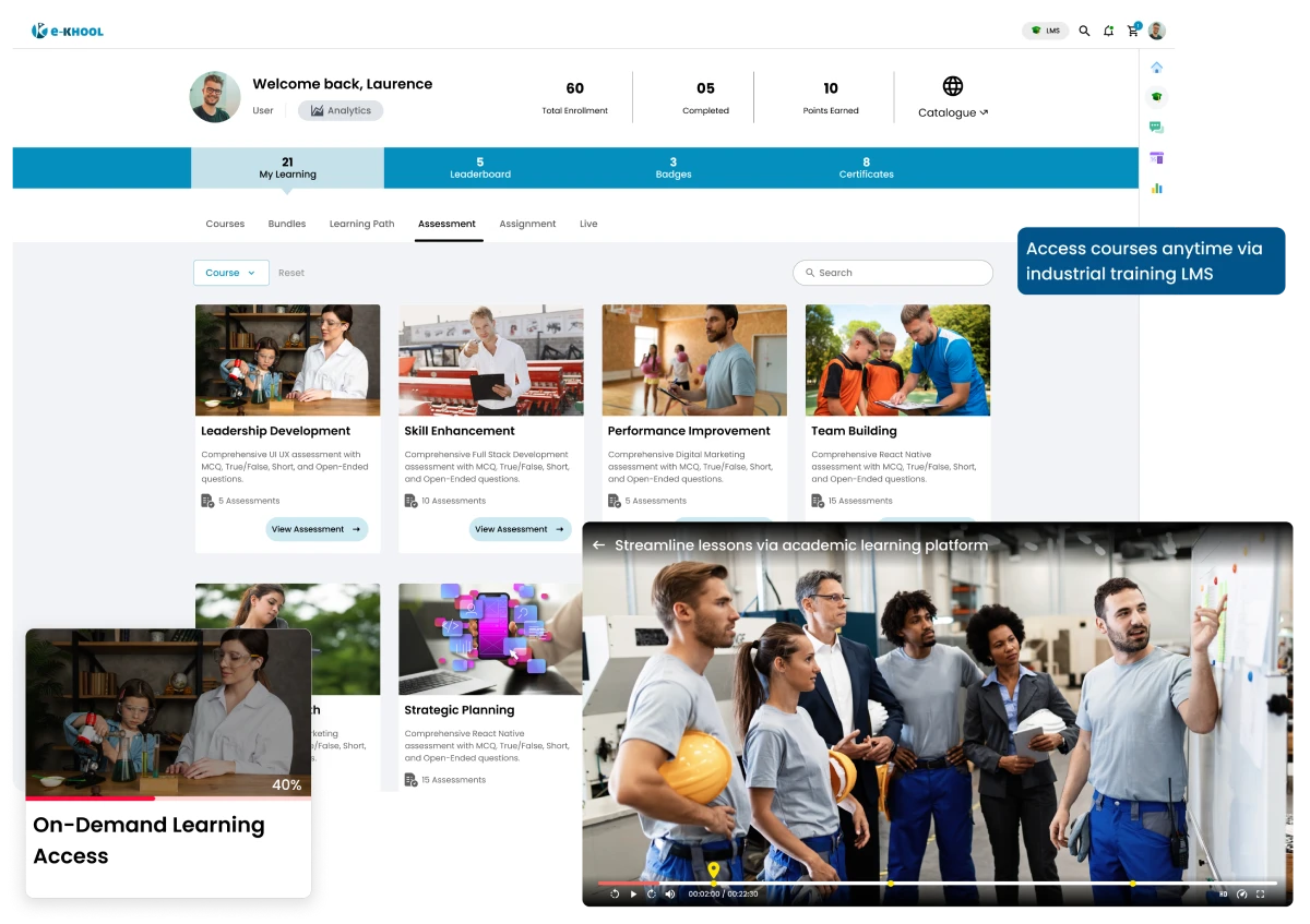 On-demand training for flexible learning Access training any time with on-demand learning program