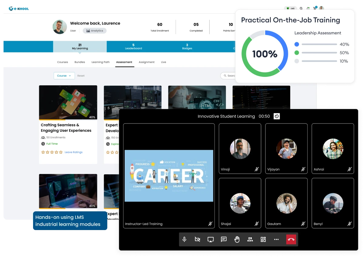 Celebrity LMS for on-the-job training Learn on-the-job anytime with practical training modules via LMS