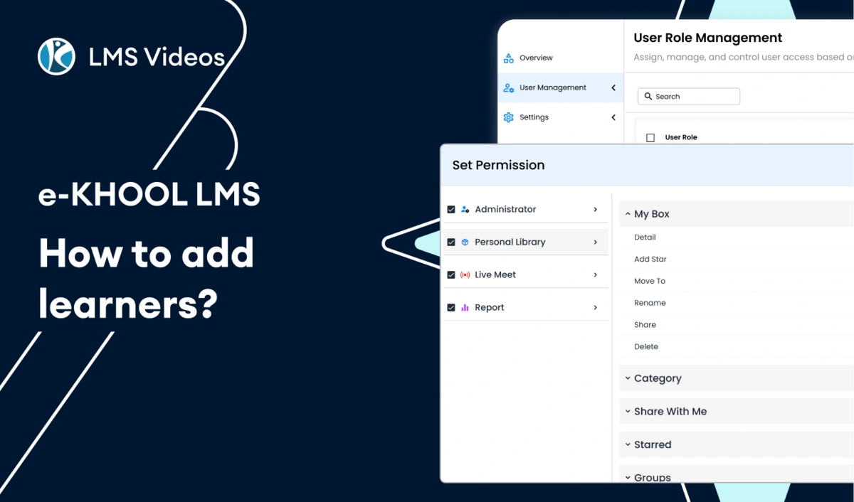 How to add learners in e-KHOOL LMS