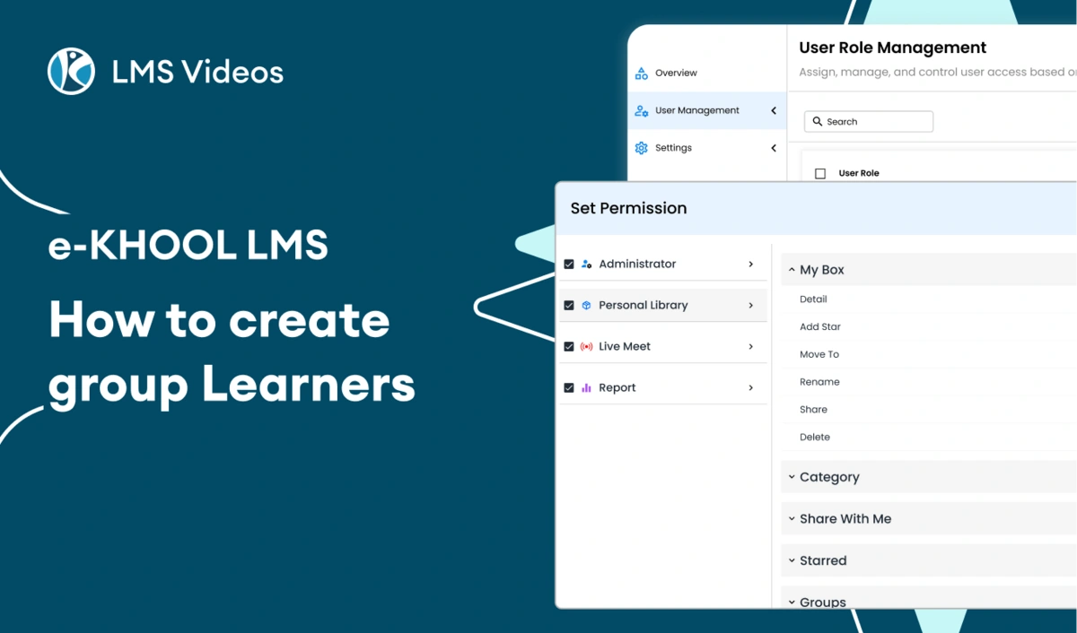 How to create group learners in e-KHOOL LMS