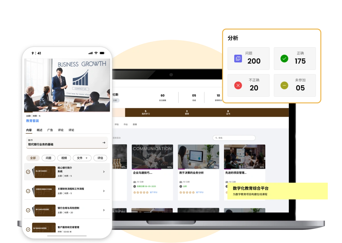 面向学校与教育机构的数字化教学、管理与评估一体化平台